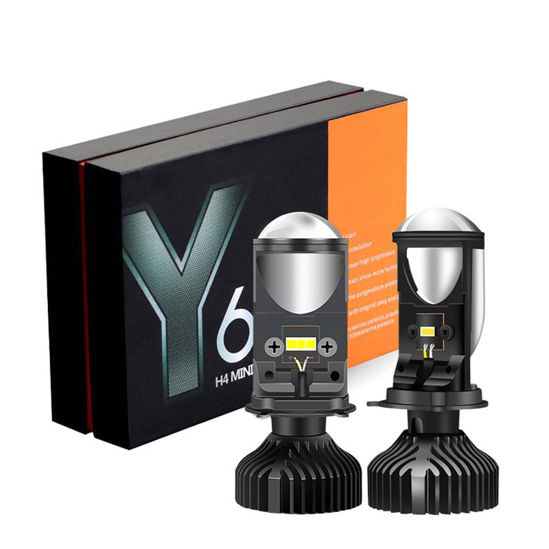 Universal Motorcycle Led Headlight Projector - Y6D Lens H4 LED Headlight 8000LM