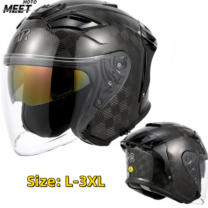 Carbon Fiber Lightweight Motorcycle Helmet - Full Face Motorcycle Helmet, Dual Lens