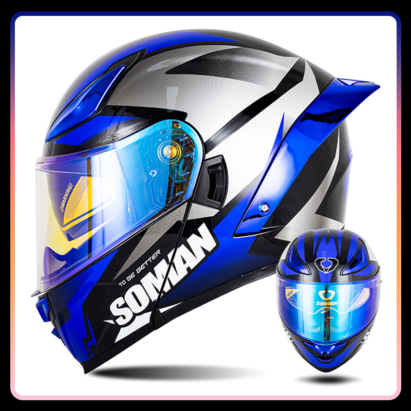 DOT Approved Full Face Motorcy - Modular Flip Up Motorcycle Helmet Dot Approved recension och pris