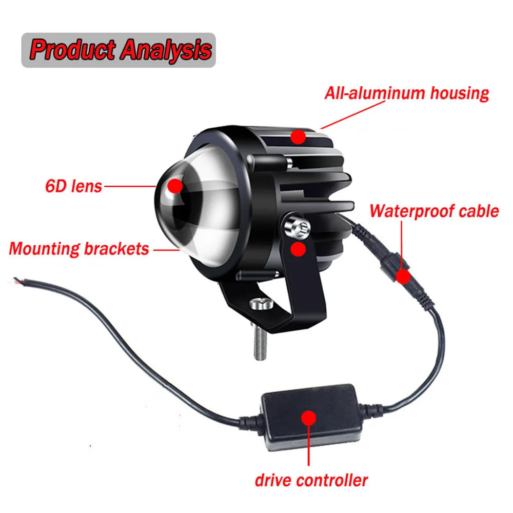 Motorcycle Projector Laser Lig - Universal Motorcycle Led Headlight Projector recension och pris
