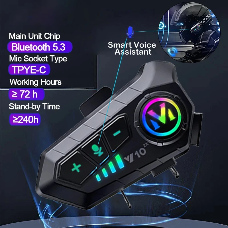 V10 2X Bluetooth Motorcycle He - Full Face Motorcycle Helmet With Bluetooth recension och pris