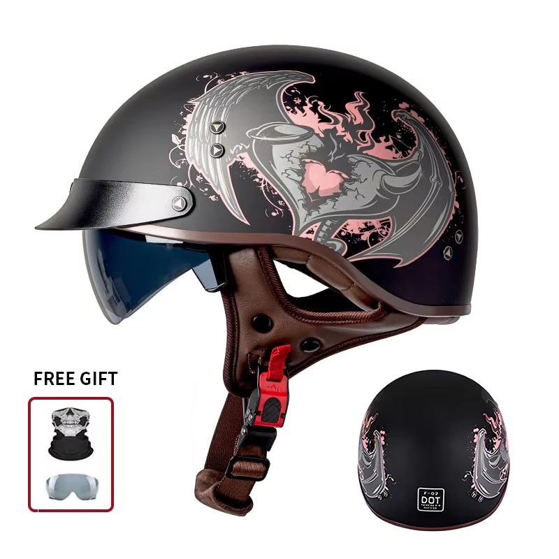 Vintage Half Open Face Motorcy - Vintage Open Face Retro Helmet recension och pris