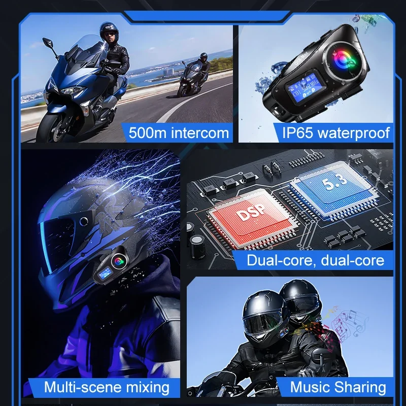 Large Screen Display Helmet In - Universal Motorcycle Helmet Intercom Headset recension och pris