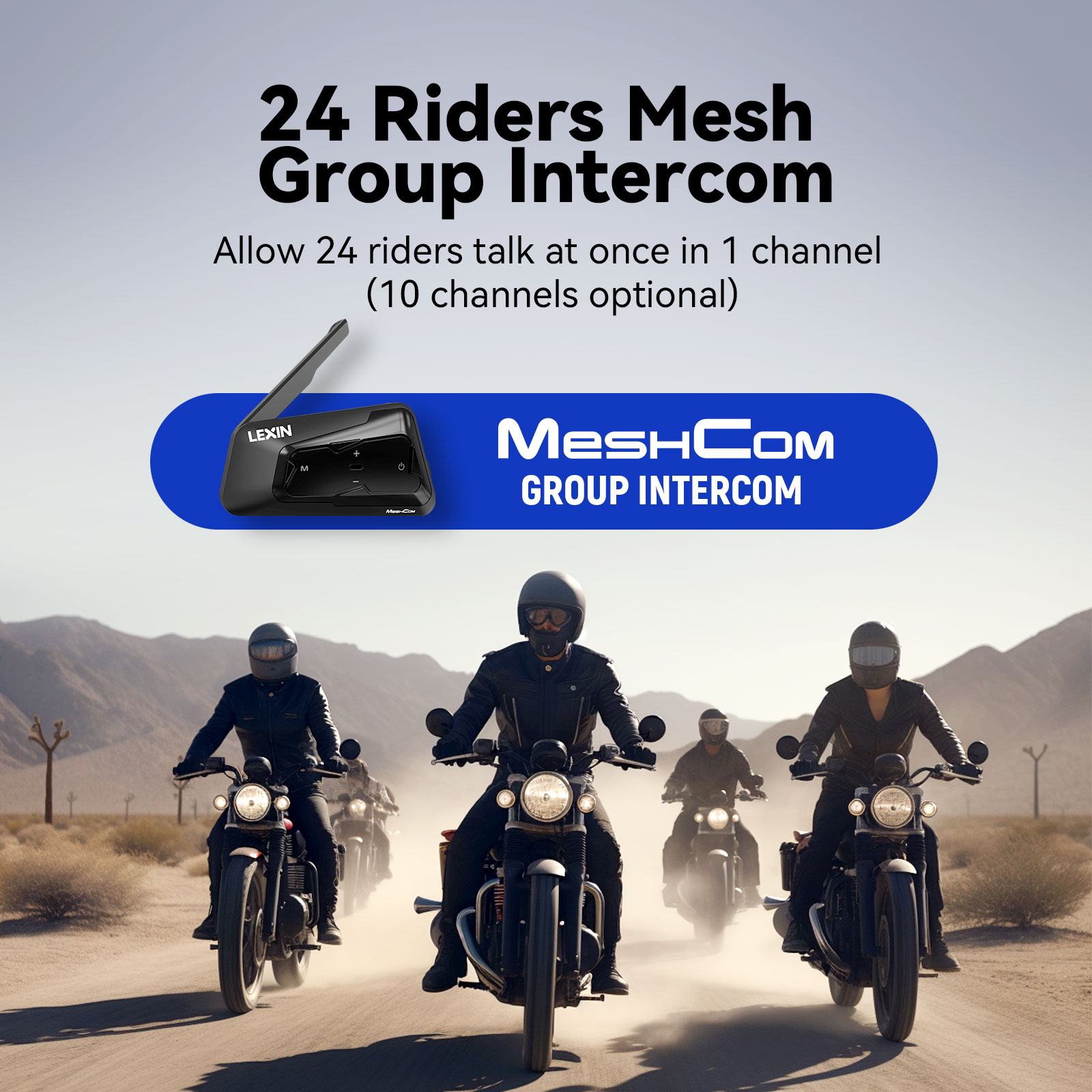 LEXIN-MeshCom Motorcycle MESH& - Universal Motorcycle Helmet Intercom Headset recension och pris