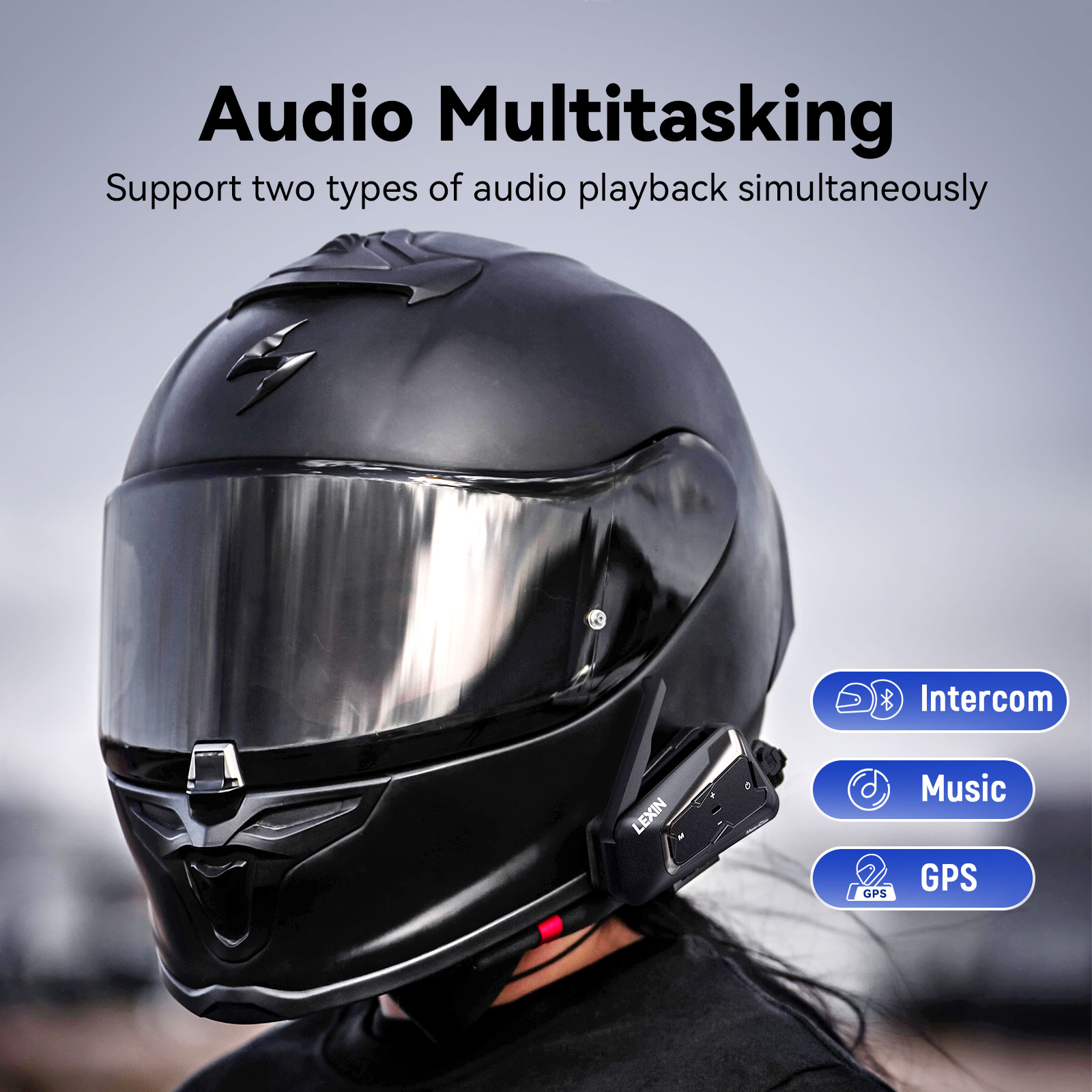 LEXIN-MeshCom Motorcycle MESH& - Universal Motorcycle Helmet Intercom Headset recension och pris
