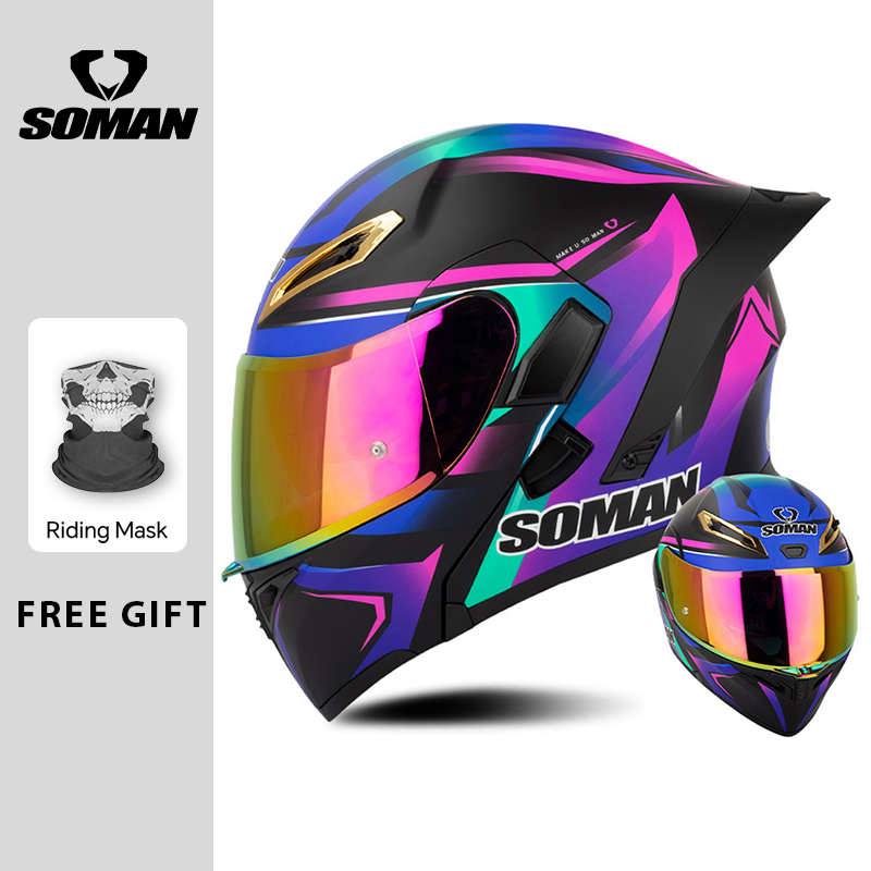 Unisex DOT Approved Dual Visor - Dual Visor Motorcycle Racing Helmet recension och pris