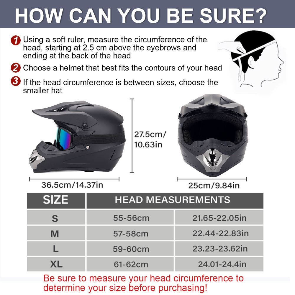 Off‑Road Motorcycle Helmet Fou - Off Road Motocross Helmet Goggles Set recension och pris