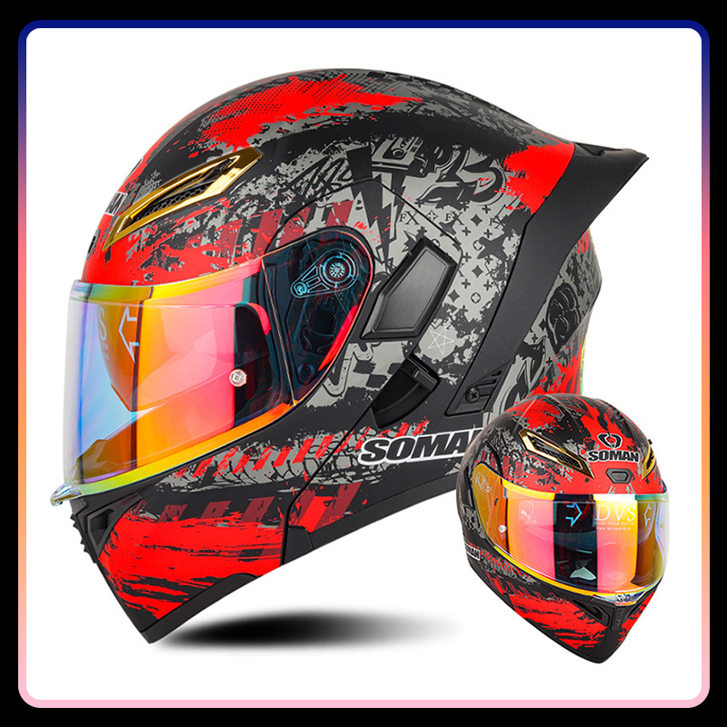 Men Women Motorcycle Helmets F - Modular Flip Up Motorcycle Helmet Dot Approved recension och pris
