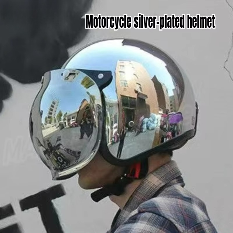 Hot Unique Silver Plating Open - Vintage Open Face Retro Helmet recension och pris