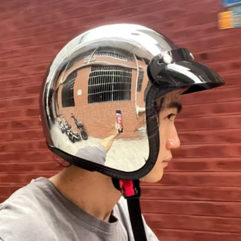 Hot Unique Silver Plating Open - Vintage Open Face Retro Helmet recension och pris